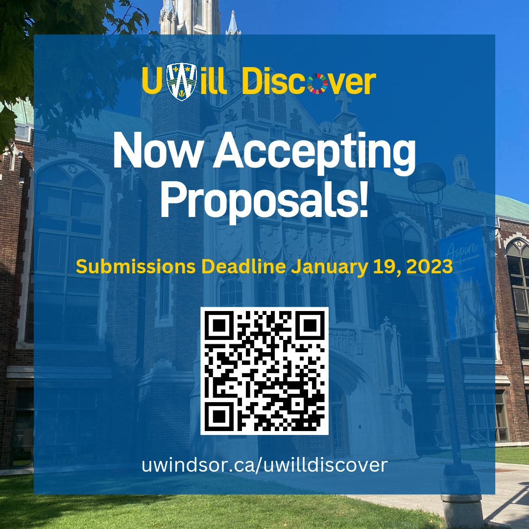 UWill Discover 2023 - Sustainable Futures Conference is Now Accepting Proposals!

The theme for this year's conference is United Nations Sustainable Development Goals (SDGs). For more details, please visit our website: uwindsor.ca/uwilldiscover