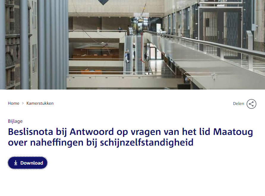 BVIKnl's tweet photo. "Beslisnota bij Antwoord op vragen van het lid Maatoug over naheffingen bij schijnzelfstandigheid" Het kamerlid Maatoug (GL) heeft vragen gesteld over naheffingen aan u en aan de minister van SZW. Lees... https://t.co/5ssOd3SYbC #BVIKnl #Kamervragen #ZZP #Schijnzelfstandigheid https://t.co/qRFQc22kZ8