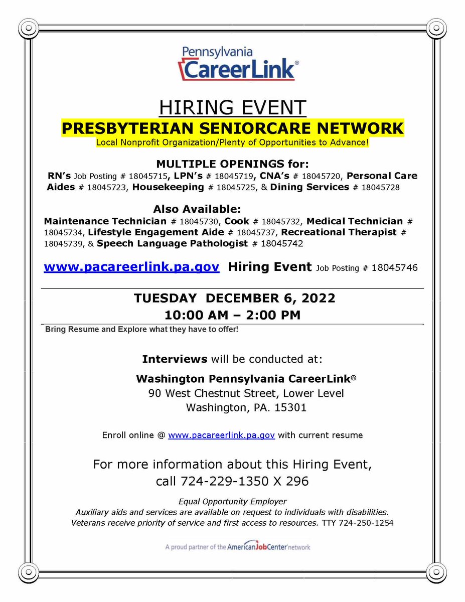 The PA CareerLink Washington County tweet media