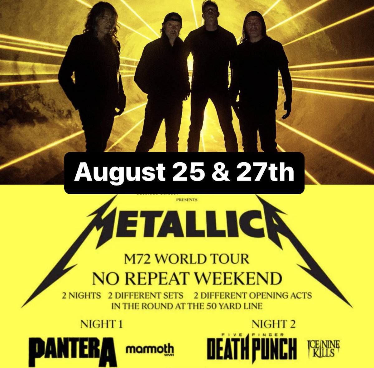 Two days of <a href="/Metallica/">Metallica</a> can’t wait!!!!