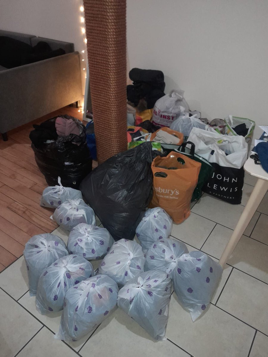 FrogScottish's tweet photo. We are ready for tomorrow’s Santa Ride. Roaming around Edinburgh handing gifts and clothes to the homeless people we meet. Those who have given stuff. You are all amazing thank you so much! #bikersaregood #Santa https://t.co/ODTZG52vN5
