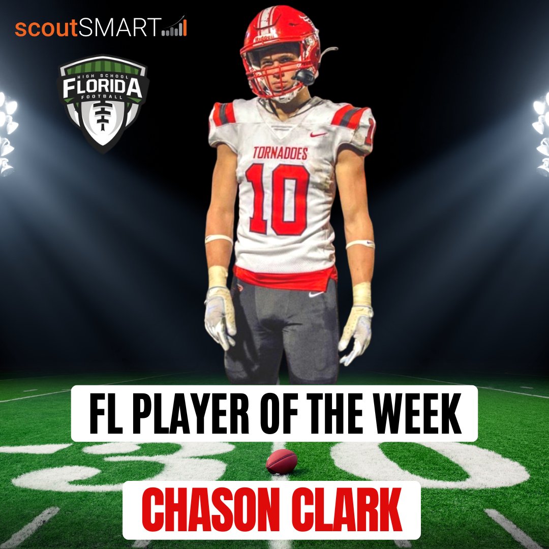 🚨FL HS Player of the Week🚨 ⭐️LB Chason Clark 🏫‘24 @BHSTornadoFB 🐦@ChasonClark10 🏈Profile:bit.ly/3Y4GiFN He has been impressive this season! 70 Tackles / 11 TFL / 5 Sacks He was key in helping his team to a 12-1 record He will be a PROBLEM tonight against Cocoa