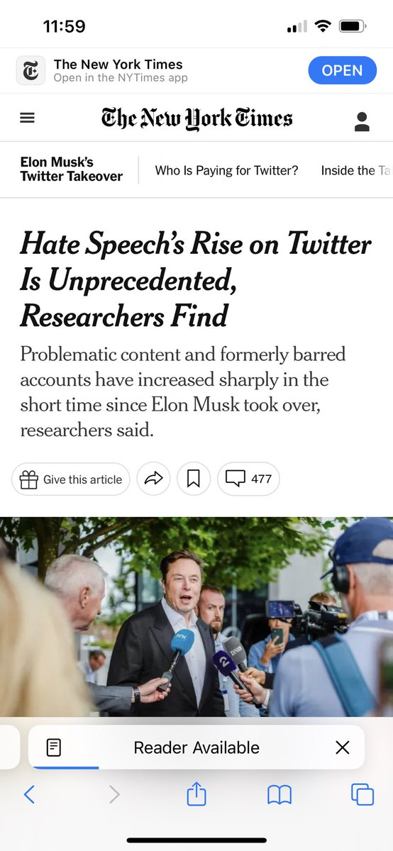 So @nytimes wants you to know Twitter now has 4,000 anti-gay slurs a day. EVERY DAY. Only… wait for it… Twitter has 500,000,000 tweets a day. Yes, after the unprecedented rise, anti-gay slurs account for 1 in 125,000 tweets. 0.0008 percent. Shut it down, I say. Shut it down.