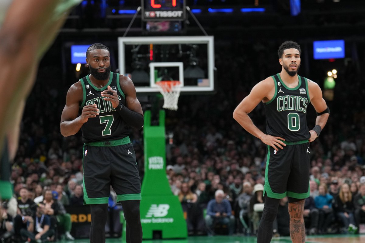 taylorcsnow's tweet photo. Jayson Tatum has moved up to No. 1 on the NBA's MVP Ladder. Jaylen Brown has also cracked the top 10.

1. Tatum
T2. Luka
T2. Jokic
4. Giannis
5. Booker
6. Steph
7. KD
8. Ja
9. Mitchell
10. Brown

https://t.co/AXJ0KtZSkB https://t.co/F1aC76U6nX