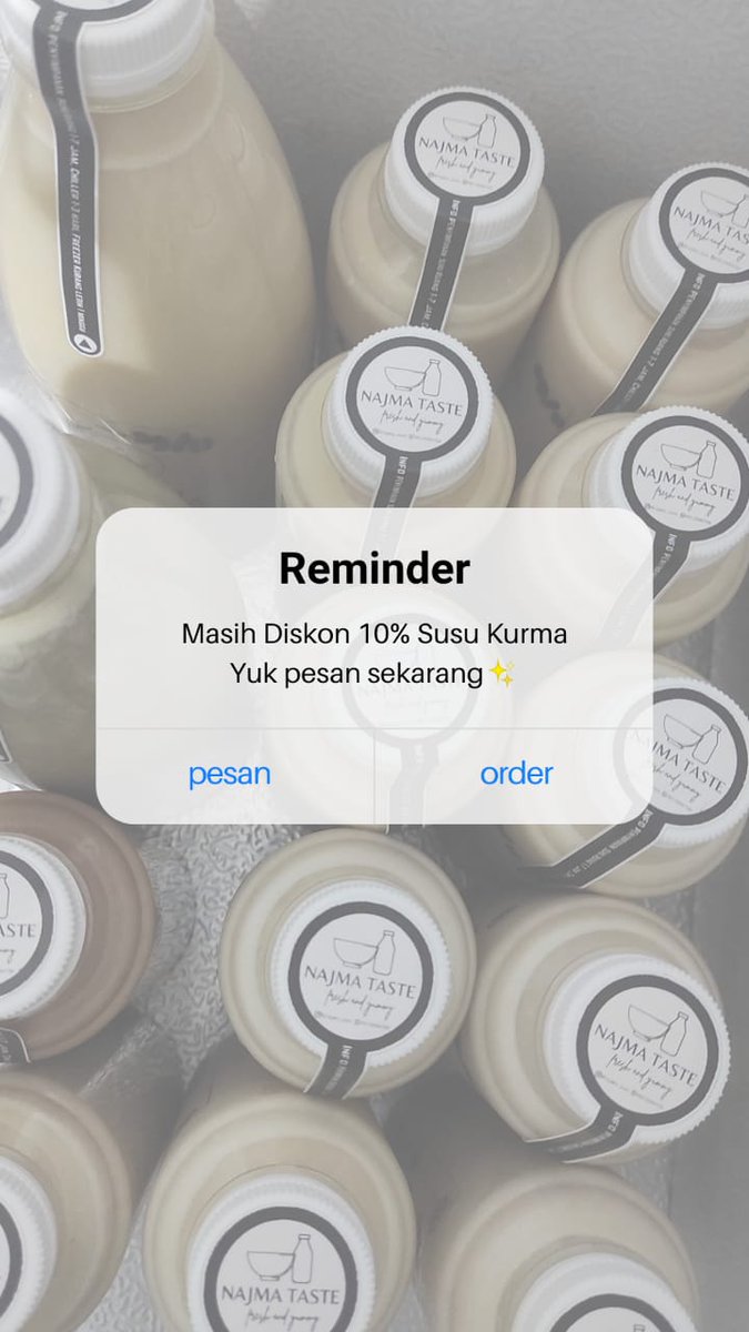 rekharesandi's tweet photo. Silahkan Susu Kurma Wilayah Kupang bisa check IG @najma_taste WA +62 821-3908-7726 #susukurma #busui https://t.co/6mfqZ5LOzE
