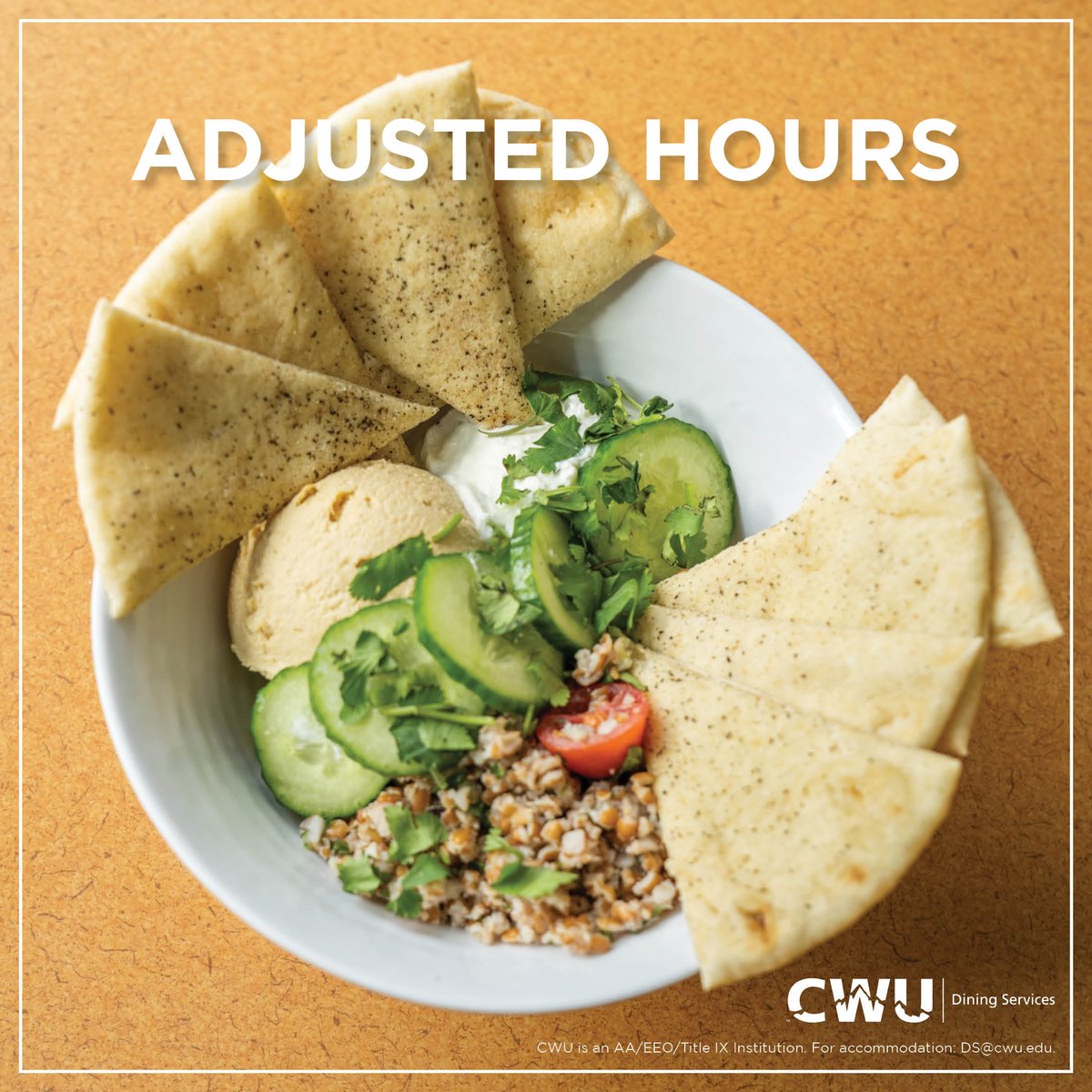Finals are starting next week! Check out the adjusted dining hours for finals week and the holiday break by visiting the link in our bio. 

#CWUEats #CWUDining #CWU