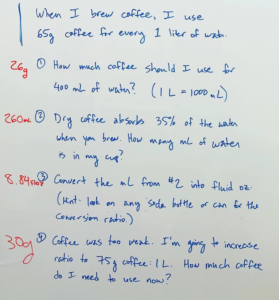 jigness's tweet photo. pro tip: hijack your kid’s math homework to dial in your coffee game. @jimseven would be proud. https://t.co/eZQeDRJDBo https://t.co/5F99F2nCeQ