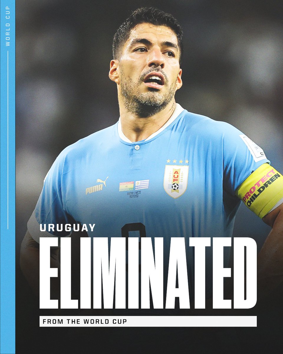ESPNFC's tweet photo. URUGUAY HAVE BEEN KNOCKED OUT OF THE WORLD CUP IN THE FINAL MINUTES 😱 https://t.co/RwqCJ7wDHY