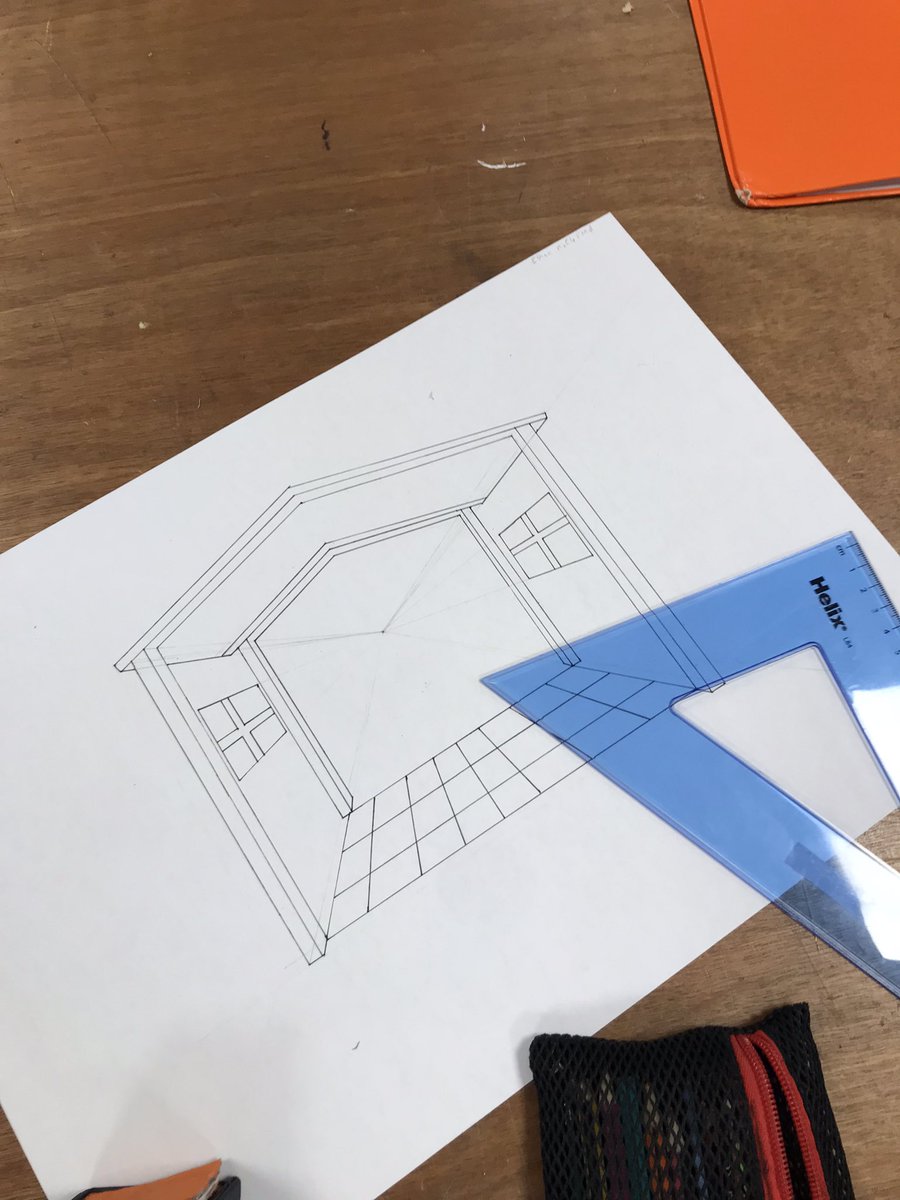 StJosephsDT's tweet photo. Y9 are learning how to draw their seating shelters as orthographic drawings using their amazing perspective drawings as reference. #Designers #architect https://t.co/m0WcYFrfvL