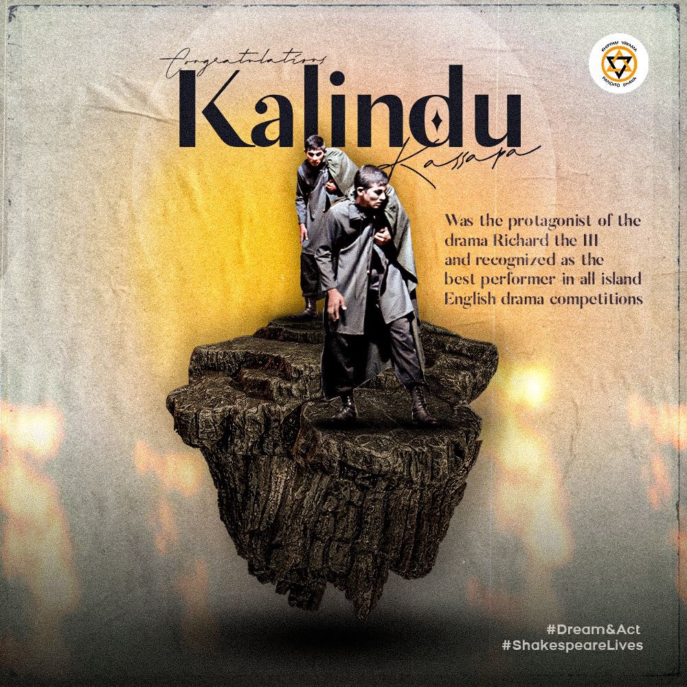 MahindaCollege's tweet image. Mahindians prove themselves great thespians on the grand stage again. Congratulations Kalindu Kassapa on being awarded the title of the best performer in the All Island Drama Competition.
#DreamAndAct
#HailMahinda