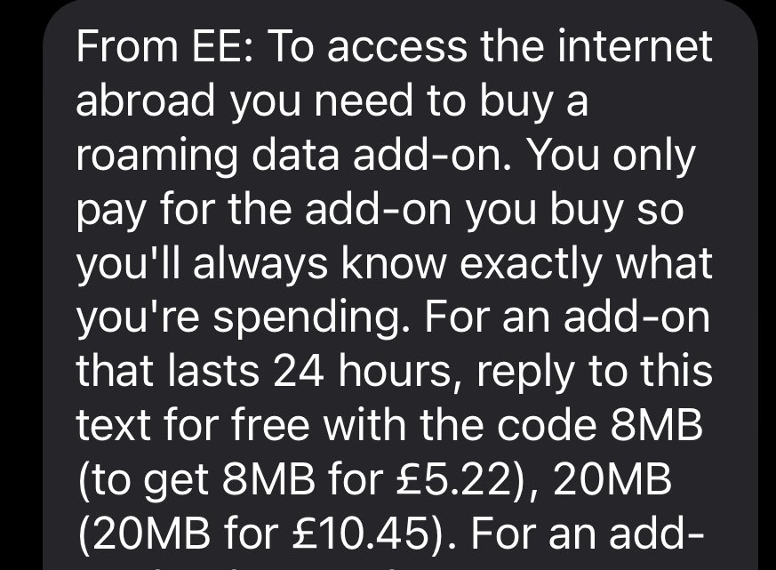 m_lave's tweet photo. Thank you for the generous offer @EE - 8 whole MB for £5.22… I think that would give me about 30 seconds on Twitter. It’s as if this text came through a Time Machine from 1998… https://t.co/CDJPWpwSm5