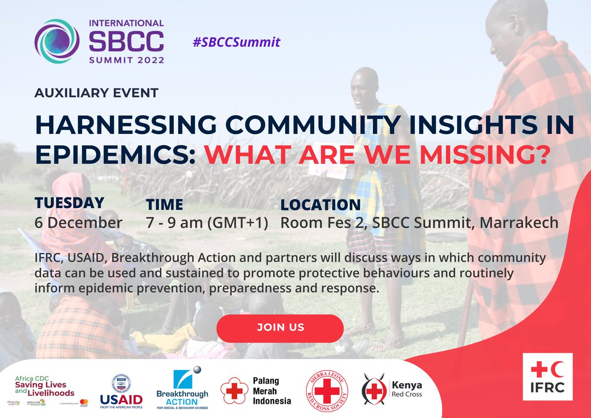 Excited to be part of #SBCCsummit 2022 and together with colleagues demonstrate how community data can be used to promote healthy and protective behaviors, especially in epidemic preparedness & response. #SBCCHAT @Maya_Schaerer @erinplaw @KenyaRedCross
