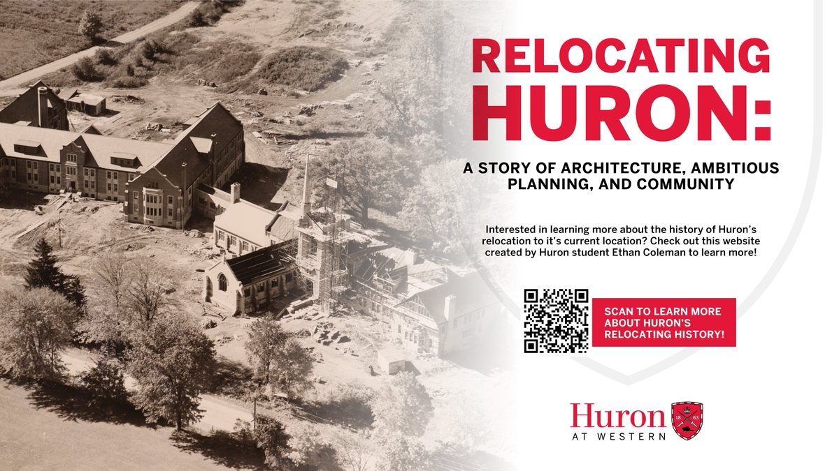 Scholar's Electives student Ethan Coleman officially launched his website "Relocating Huron College: A Story of Architecture, Ambitious Planning, and Community" today! His project examined Huron's move from Rough Park to its current location in the early 1950s. (1/2)
