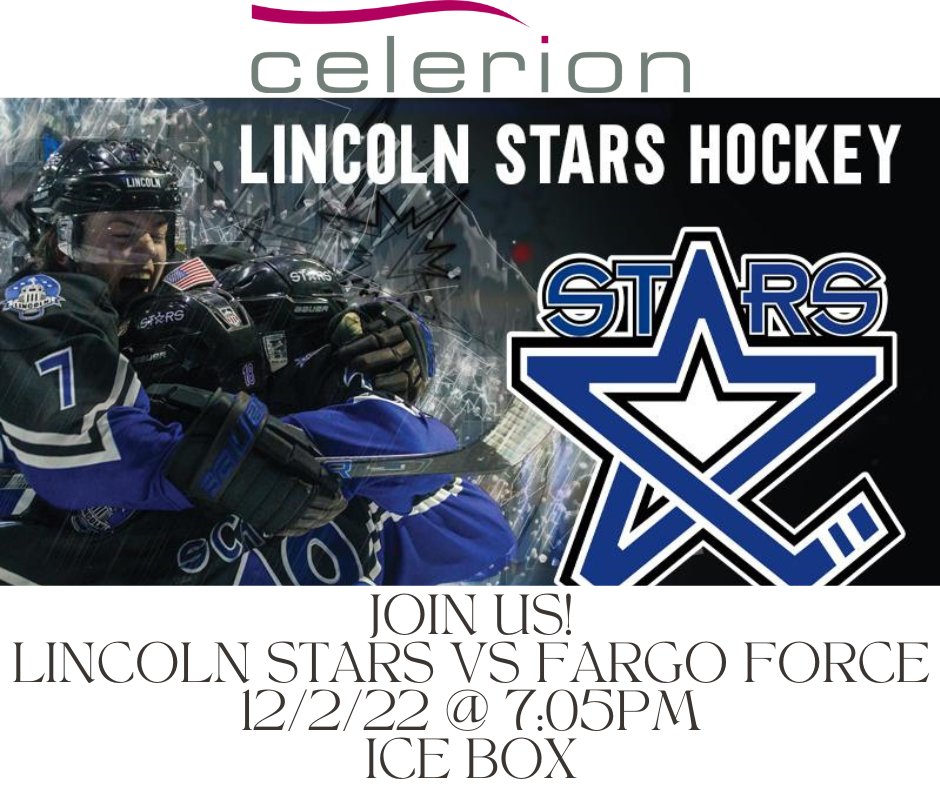 Will you be at Lincoln Stars vs Fargo Force? tonight? So will Celerion! Visit us and learn about clinical research and upcoming studies. 
 #lincolnstars #celerion