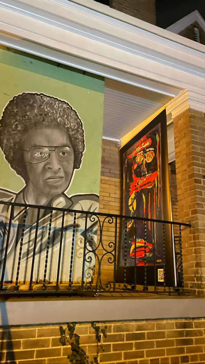 Hilda Mason by JAH with Mermaid by Bethuel, looking out from the front porch at 3229 Walbridge Place, NW. #beingandbelonging #WorldAIDSDay2022 #studiohouseatwalbridge #charlesnmasonjrtrust #walbridgetrust #pilgrimartfoundation #thisisdc