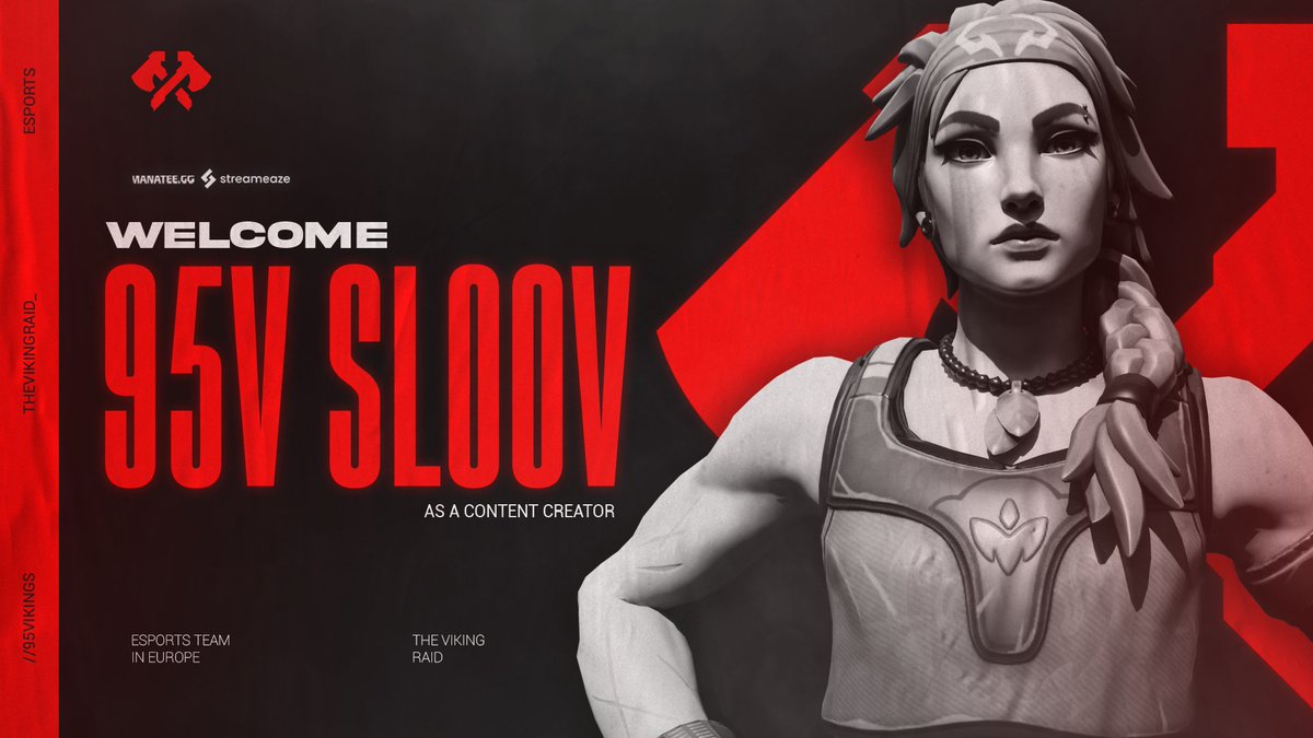 We're excited to announce our first Valorant content creator... <a href="/Sloov_Val/">Sloov</a> 🎉

Welcome 95V Sloov 🇩🇪💪

Be sure to check out his newest video here: 
youtube.com/watch?v=gG93ff…

#TheVikingRaid 🏴‍☠️