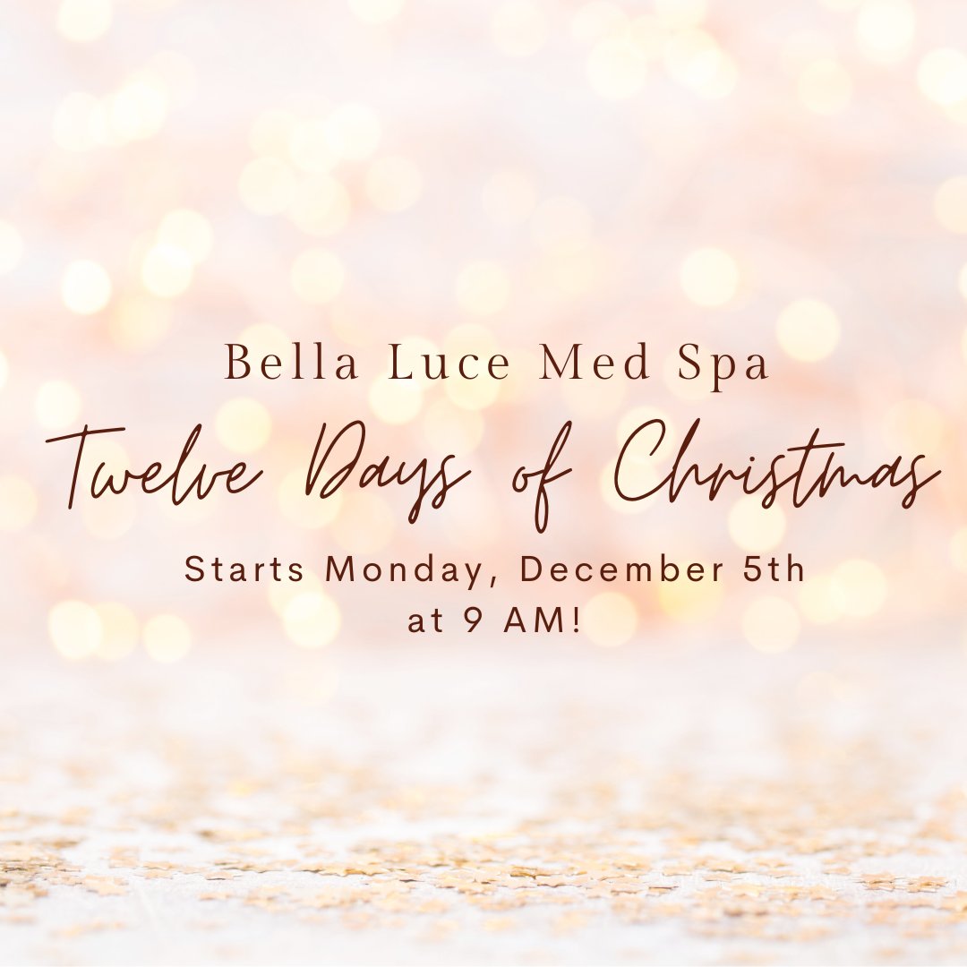 BellaLuceSpaOkc's tweet photo. Mark your calendars!! Our 12 Days of Christmas Specials will start on Monday at 9 am! https://t.co/JlRPQgm9X5