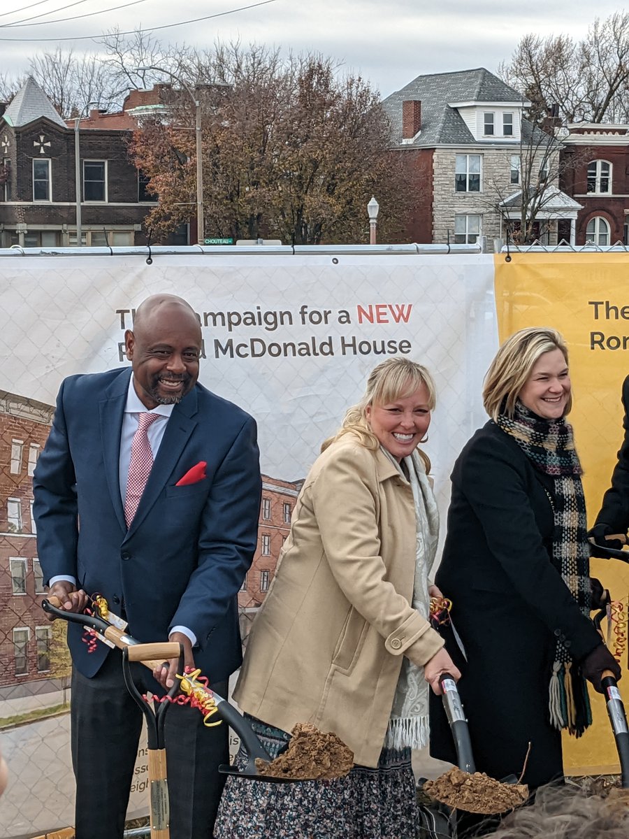 The groundbreaking for the new @rmhcstl is in the books. This new facility will be a refuge for families seeking the services of our city's two great world class children's hospitals and serve as a new #FPSE anchor.