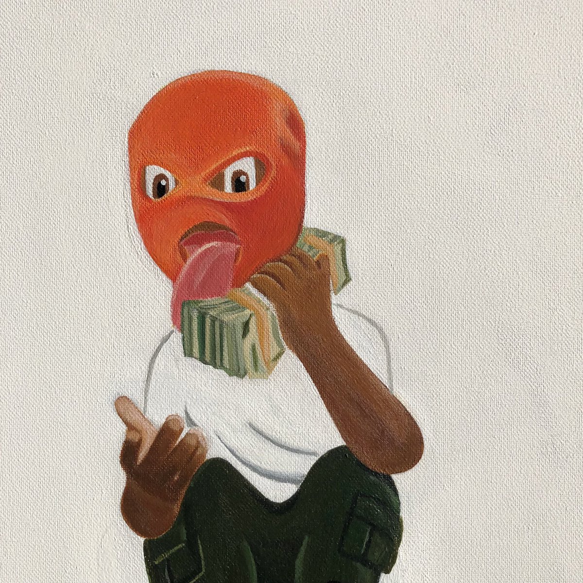 CSON301's tweet photo. I Hate Rich Niggaz 💰(2021) 

20 x 24 inches. 

Acrylic on canvas. 

By: @Kipsmithers301

NFS 🏷️ https://t.co/4xoCyhlcsu
