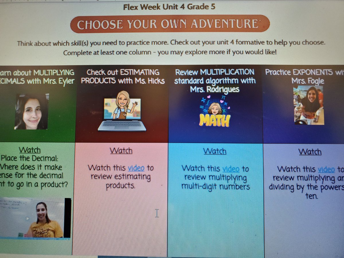 Mrs_Eyler's tweet photo. Loving this Playlist 5th grade created for students to practice unit 4 skills!
✅️student control over path &amp; pace
✅️data-driven
✅️self-check during practice 
So glad @Ms_FogleEL
@ClassroomHicks &amp; Mrs. Rodrigues are on board with blended! #FCPSVanguard #oneteamonegoal https://t.co/YjH8d2ujvw