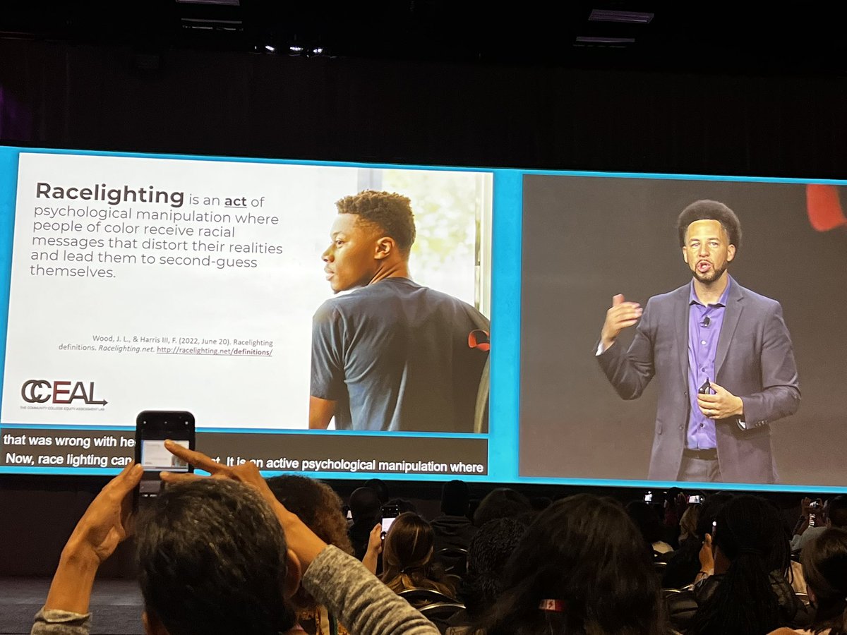 Incredible presentation from J. Luke Wood <a href="/wearepocc/">Pocc</a>!! #POCC2022  

Racelighting as an act of manipulation towards POC.