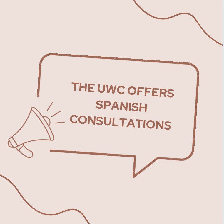 With finals coming up that don’t forget that the UWC offers Spanish Consultations! We have a team of consultants ready to consult in Spanish and/or over works written in Spanish‼️