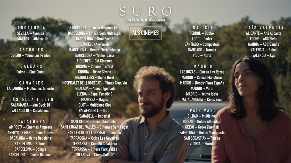 Tot la feina era només per això, per compartir-la, simplement. Per fi tot agafa sentit. Avui, després de 6 anys que va començar tot plegat, #Suro s’estrena. Aneu al cines! Cinema en català EXCEL.LENT. És raru que ho digui jo però 👇🏼