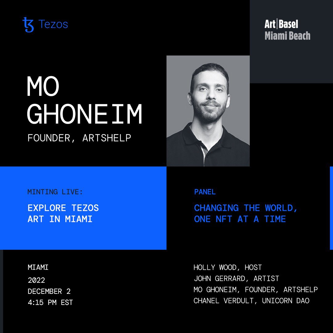 mocancon's tweet photo. Looking forward to speaking @ArtBasel Miami today about NFTs changing the world 🌎 💚 https://t.co/8ZuB72Bodb
