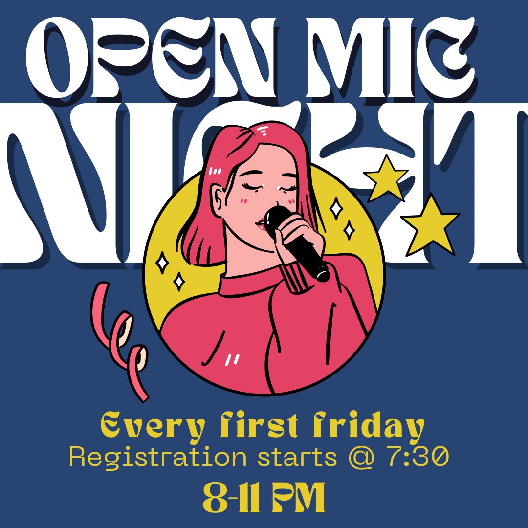 Are you ready for Open Mic night? 

Registration starts at 7:30 pm. Come jam out with us! 

We are open 12-11 pm.