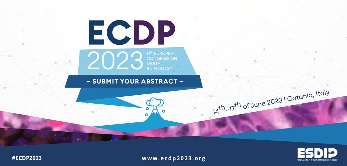 Another great news for you #pathologists and #computers #AI #scientists: the abstract submission for the 19th European Congress on #DigitalPathology (#ECDP2023) is now open with many areas of interest available to submit your nice Works for presentation: ecdp2023.org