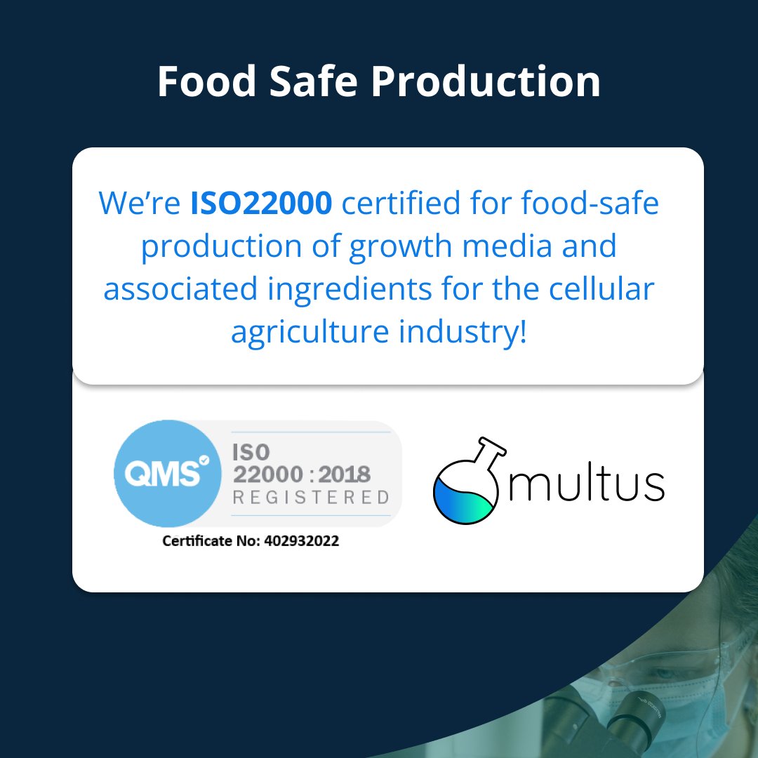 📢 Our production is officially ‘Food Safe’ with ISO 22000 certification! This confirms our high standards of production & signals the potential of #CultivatedMeat as a safe & scalable solution to the challenges of the food sector Read more➡️bit.ly/3H2dwzr