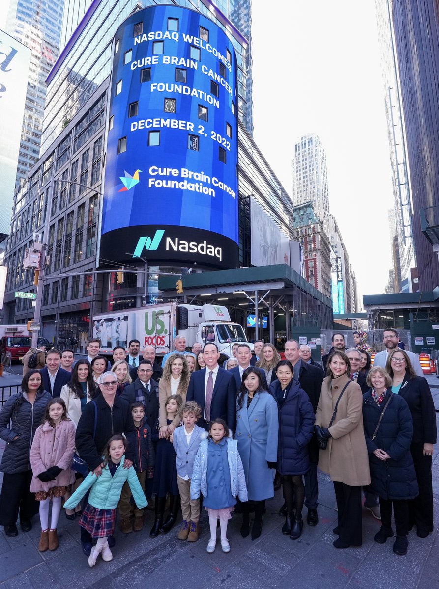 NasdaqExchange's tweet photo. Welcoming @braincancer_AU to the @NasdaqExchange Opening Bell. 

Cure Brain Cancer Foundation is the leading organization for brain cancer research, advocacy &amp; awareness in Australia working globally to improve disease survival through funding innovative brain cancer research. https://t.co/osrM2dPUaI