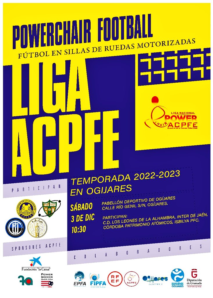 InterJaen's tweet photo. #InterFPC | ♿⚽️ Nuestros chic@s #PowerChairFootball disputarán el próximo sábado la 2ª Jornada de la Liga @ACPFEOficial 2️⃣0️⃣2️⃣2️⃣🔹2️⃣3️⃣ 🇪🇸 dónde lo volverán a dar todo en la pista y disfrutarán al máximo.
#DeporteSociedadEducación
#TodosSomosInter
#PoderEsDecisiónDecidimosPoder https://t.co/KjddQzfHbd