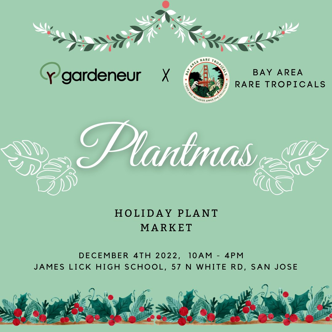 🌿 Bringing it back to before single-use plastics, <a href="/before1907/">Emre CAN</a> will be joining us this Sunday, Dec 4th at Plantmas! 🌎

Plantmas Holiday Plant Market
James Lick High School, 57 N White Rd, SJ ⁠
12/4 | 10a-4p⁠

Tickets: Gardeneur.com, Eventbrite and at the door.⁠ ⁠