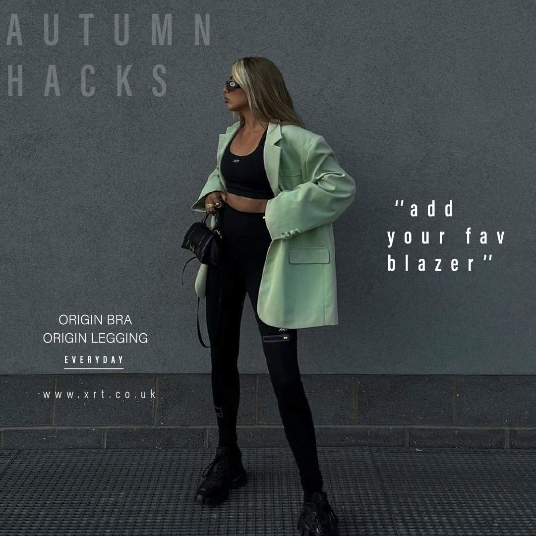 xrtactive's tweet photo. Styling Hack 'Add your fave blazer to your gym wear'!

@bethanmccoy showing us how its done 😎 https://t.co/xFgpd2A8MF