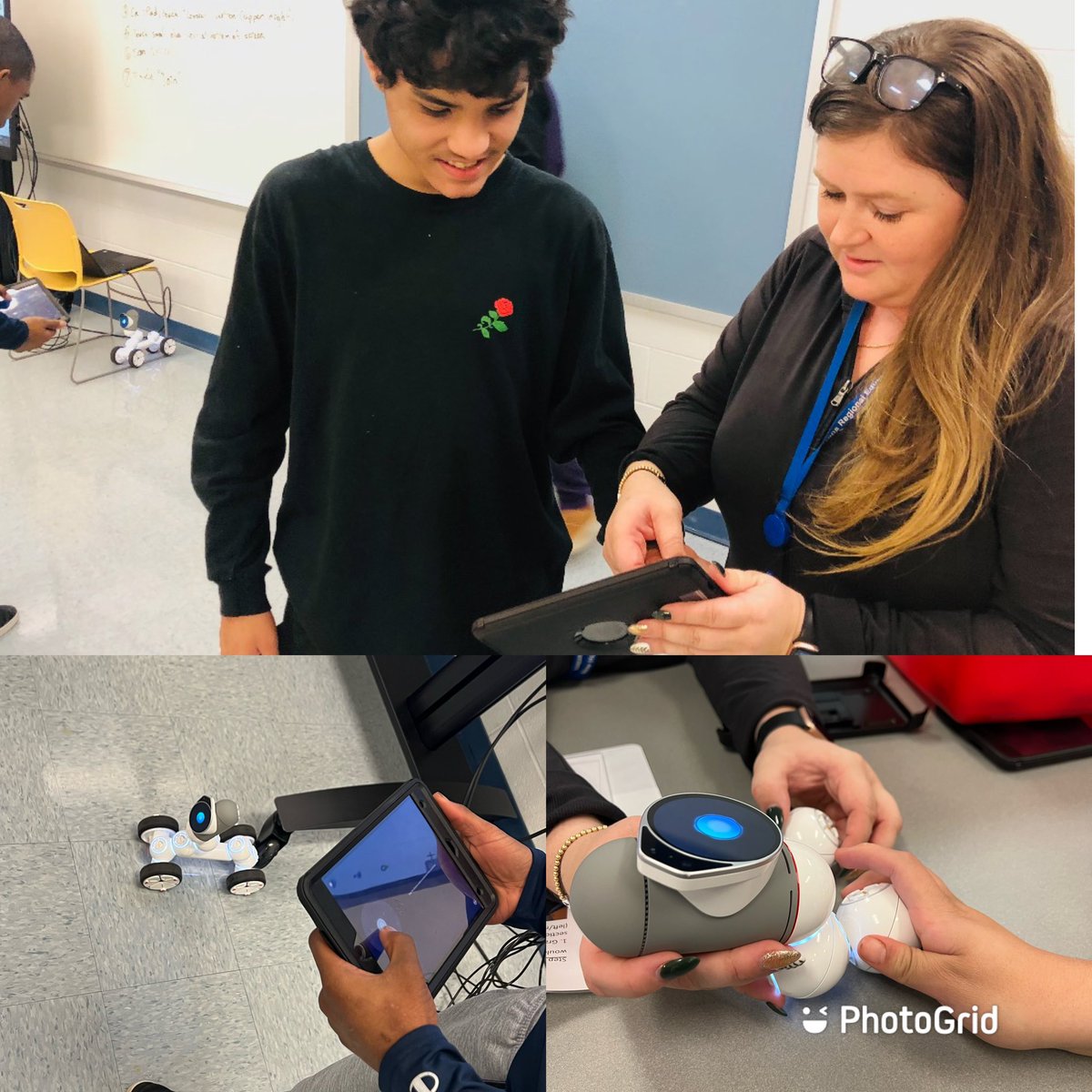 NHREC__CFA's tweet photo. Another one of our high school class got to explore the robots!  Shout out to Mr Harrison for the robot activity! Parent permission given to post picture. #BoldlyGoing #WeAreNewHorizons https://t.co/NS1vhXrvYX
