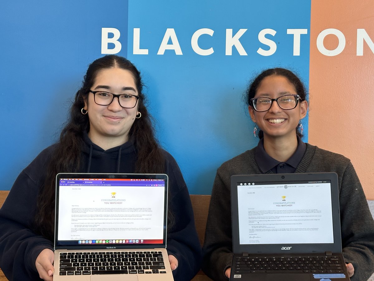 We’re filled with PRIDE to announce two academically outstanding #BVPHS seniors will receive full, 4-year college scholarships thanks to <a href="/QuestBridge/">QuestBridge</a>!
Help us congratulate Andrea Zamora who matched with <a href="/BostonCollege/">Boston College</a> &amp; Rosie Pantoja-Ramirez who matched with <a href="/holy_cross/">College of the Holy Cross</a>!