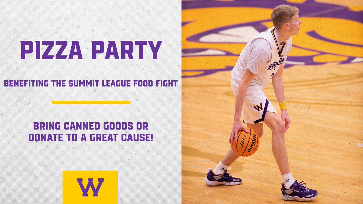 REMINDER: Bring canned food to tomorrow's <a href="/WIUWBB/">Western Illinois Women's Basketball</a> and @WIU_MensHoops doubleheader‼️

WIU students who donate at bit.ly/3imsVjM or bring 2⃣ canned food items can get free 🍕 between games and fans who donate or bring 5⃣ canned items can get a $5 general admission ticket.