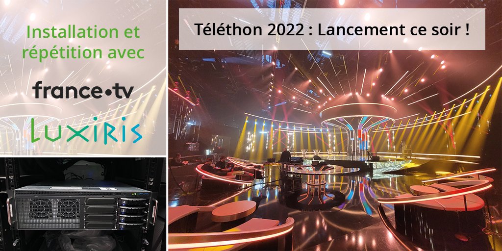 C'est parti ! Cette année encore, Luxiris accompagne les équipes <a href="/Francetele/">France Télévisions</a>  au siège sur le plateau décor virtuel et au studio dédié pour ce Téléthon 2022 !

#Téléthon2022