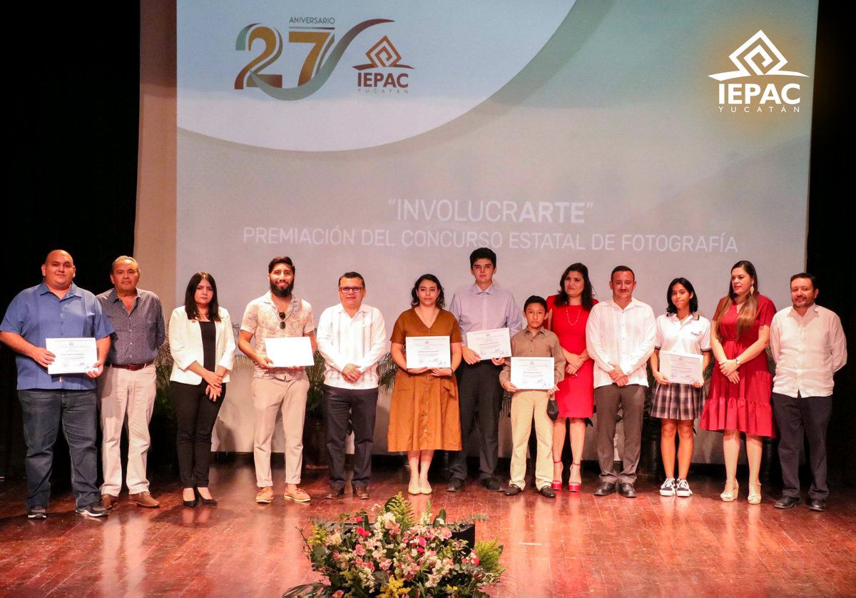 En el #IEPAC celebramos nuestro #27Aniversario con actividades para la ciudadanía. Se realizó la premiación del concurso de fotografía estatal "InvolucrArte" y celebramos a compañeras y compañeros con 15, 20 y 25 años de servicio en el órgano electoral estatal. 
#IEPACYucatán