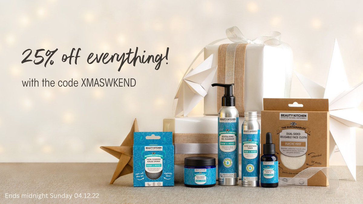 Get that #festive feeling with 25% off everything this #weekend only! 🌟 With the code XMASWKEND 🎁

Shop 🎁 beautykitchen.co.uk