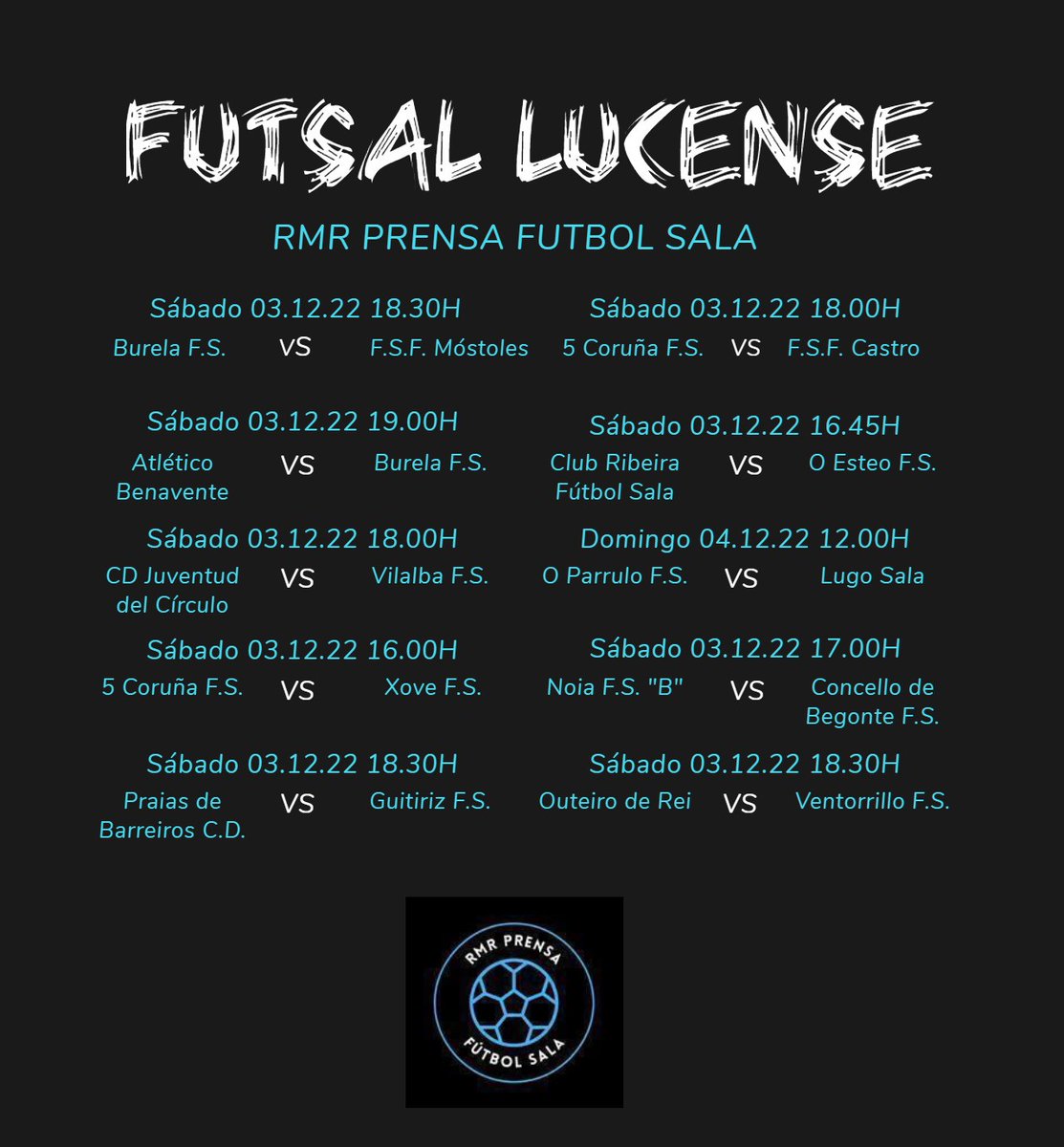 RMRPrensa's tweet photo. Partidos desta fin de semana dos equipos lucenses. https://t.co/5IrnK67hwc
