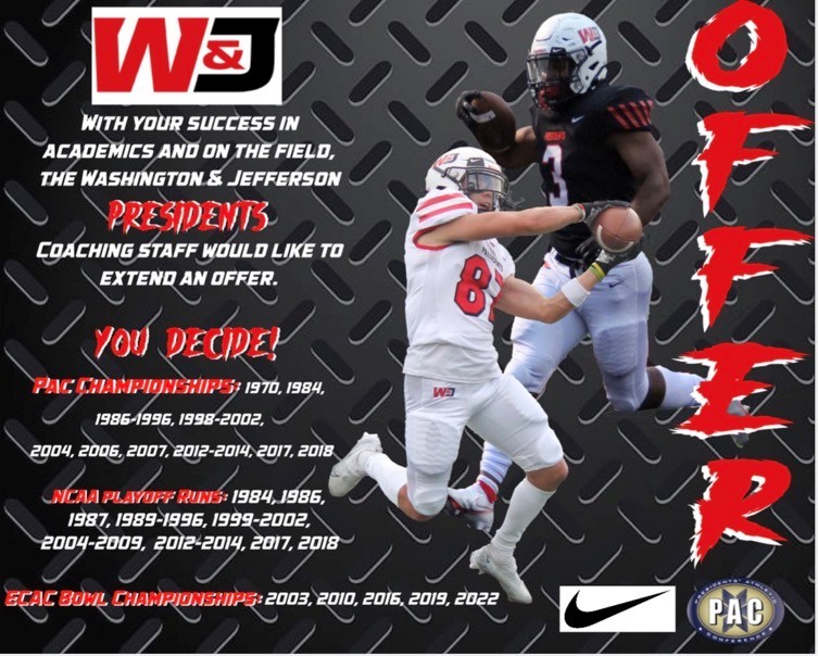 JaidenHuntingt2's tweet photo. After an awesome conversation with @CoachNMorrison and hearing about what they have to offer academically, and athletically I am extremely grateful and blessed to receive another offer from @WJFootball to continue my football journey! @Coach_Sirianni 🔴⚪️⚫️🏈 https://t.co/nJLLC5bLLW