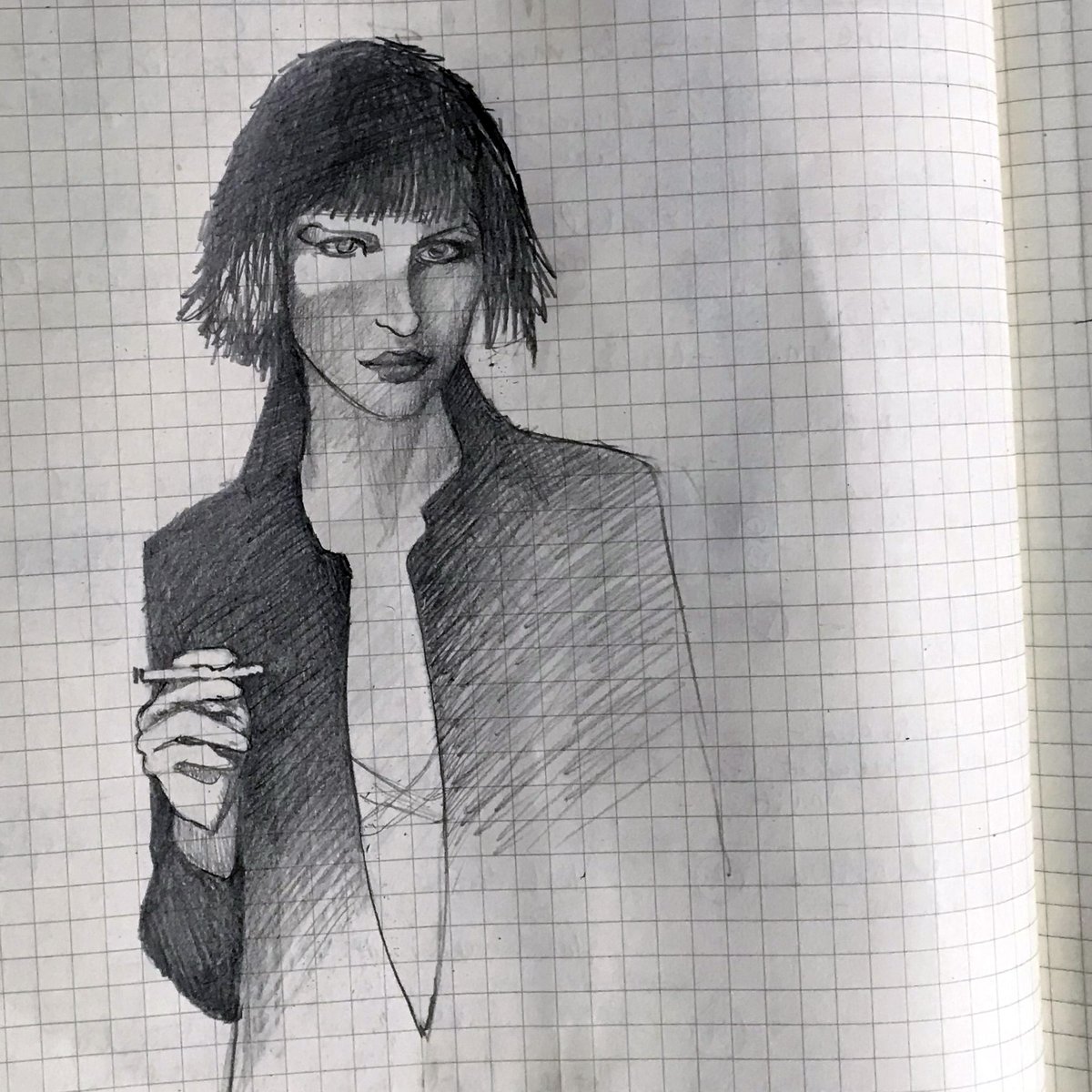 KMoravec314's tweet photo. A #sketch in my notes while listening to a webinar. #fanart #portrait #pencilsketch #drawing #art #illustration #artist #draw #sketchbook https://t.co/PC0jzwXpFX