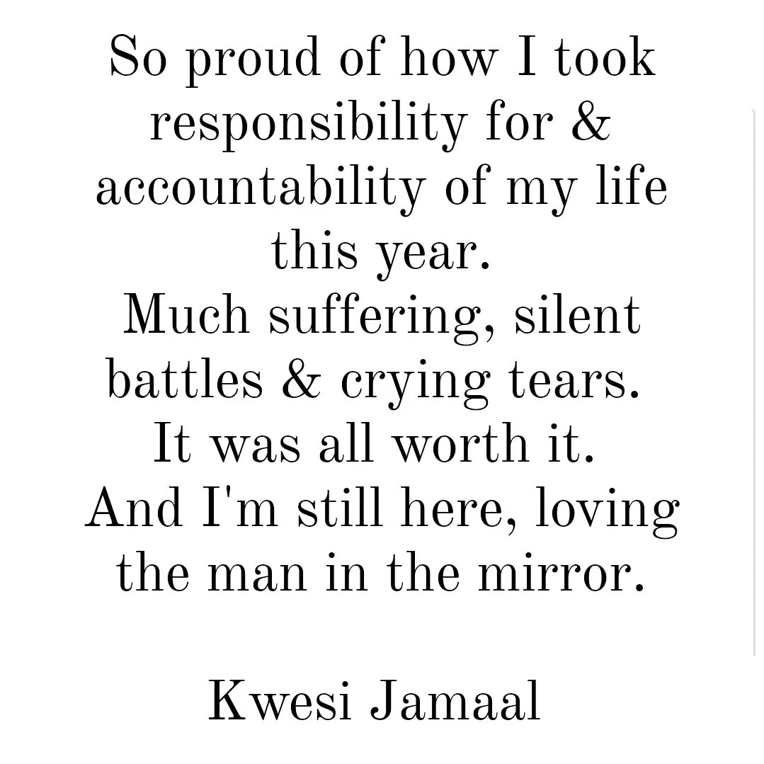 2022
It was all worth it. 
And I'm still here, loving the man in the mirror 🤎

Follow: linktr.ee/kwesijamaal 
#december #2022goals #inspiration #blackmentalhealth #portrait