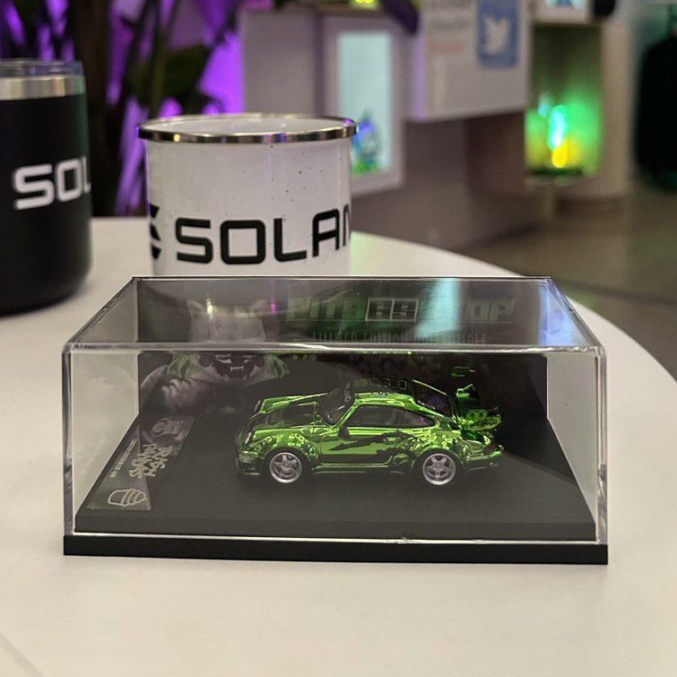 If you are at #ArtBaselMiami stop by <a href="/solanaspaces/">Solana Spaces</a> and pick up one of the <a href="/DegenTrashPanda/">Trash Panda Penthouse</a> and <a href="/DegenApeAcademy/">Degenerate Ape Academy</a> Vroom Vroom Diecasts! We are now in stores. NY Solana Spaces next week! @pit_the_panda looking good IRL!