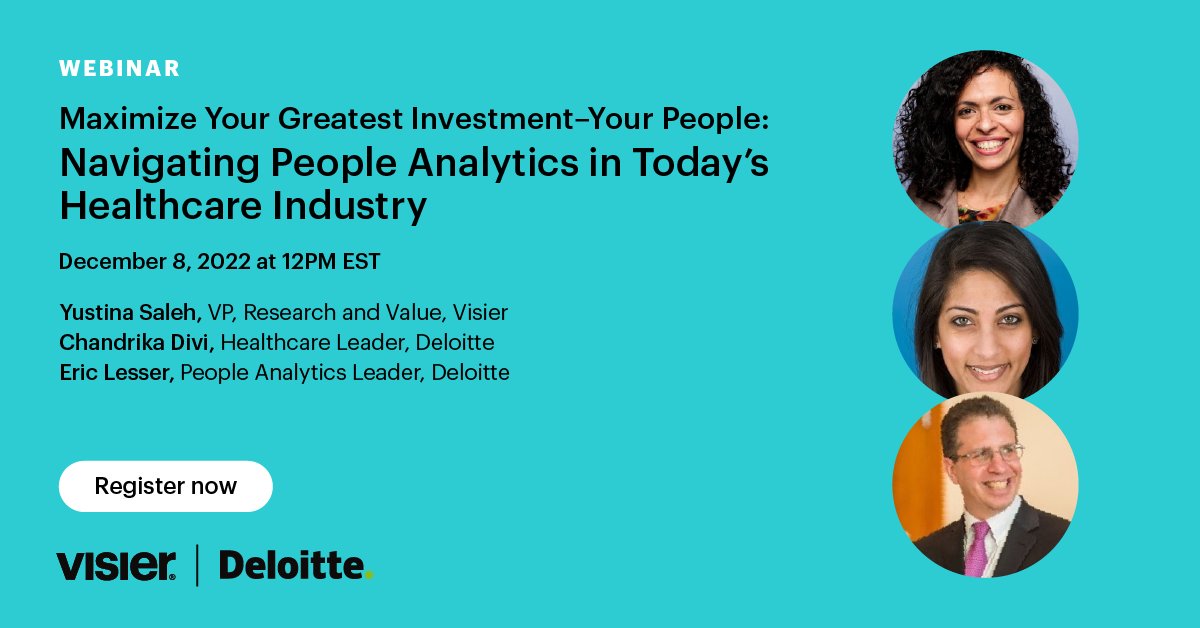 🚨T-MINUS 6 DAYS! Join us and <a href="/Deloitte/">Deloitte</a> in this webinar on December 8 as we dive deep and discuss the current challenges in the #healthcare industry and how to leverage people analytics effectively. 🏥 

Register now!: …atestinvestmentwebinar.splashthat.com/?utm_source=ht…