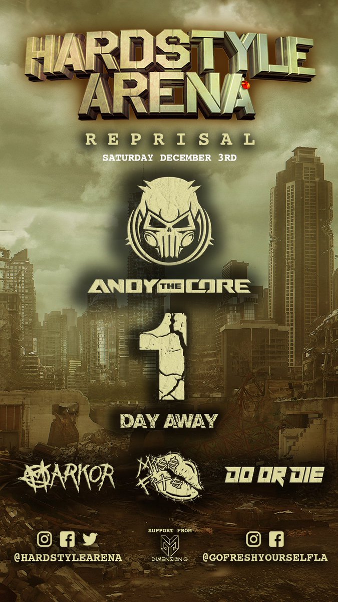 🔥 HSA: Reprisal is in 1️⃣ day🔥
➡️$25 tickets available now! ⬅️
🔗: beta.purplepass.com/reprisal
🔗: bit.ly/hardstylemysty… 

Tomorrow night we fill Los Angeles with the Hardcore sounds of Andy the core! Markor, Do or Die and Missfits will follow suit, don’t miss out on wild night!