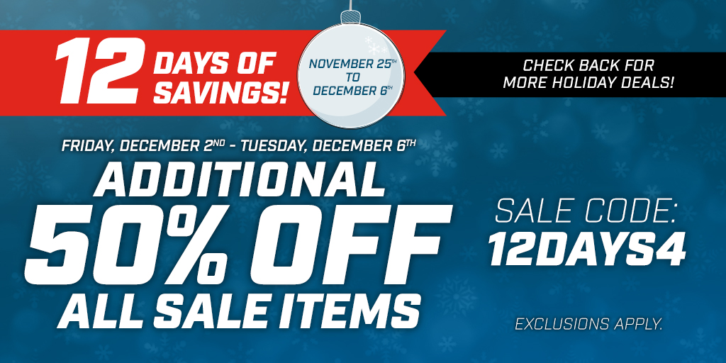 We’re wrapping up our 12 Days of Savings with an additional 50% off sale items.  Now through 12/6/22 at 10 am ET.  While supplies last. Use code 12DAYS4 at checkout.  Shop &amp; Save Today: bit.ly/3Eq3Lb9