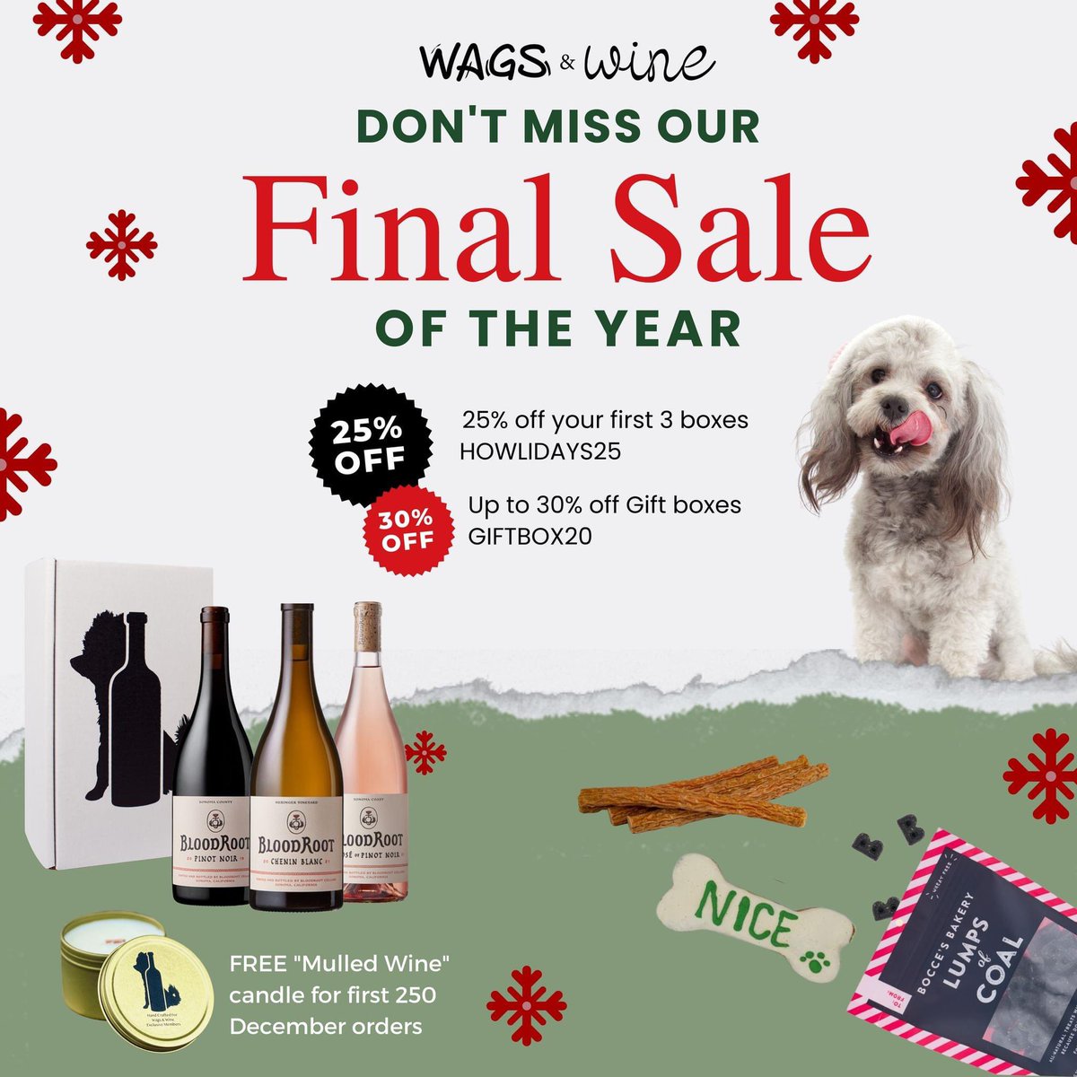 Still searching for a unique #holidaygift for your #wine loving, #dog owner friends and family? Consider supporting small businesses. Check us out! #subscription #subscriptionbox #wine #wineanddogs #wagsandwine #holidaygiftguide #holidaygiftideas #SupportSmallBusinesses